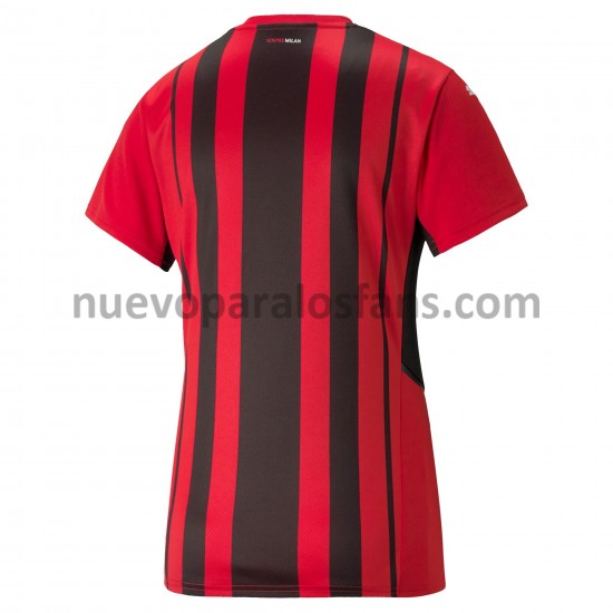 Camiseta de Fútbol AC Milan Mujer Casa 2021-2022 Manga Corta