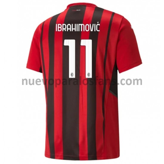 Camiseta de Fútbol AC Milan Zlatan Ibrahimovic 11 Casa 2021-2022 Manga Corta