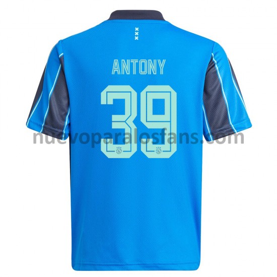 Camiseta de Fútbol AFC Ajax Antony 39 Exterior 2021-2022 Manga Corta