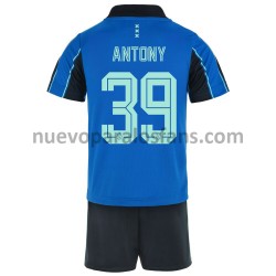 Camiseta de Fútbol AFC Ajax Antony 39 Niño Exterior 2021-2022 Manga Corta
