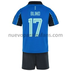 Camiseta de Fútbol AFC Ajax Daley Blind 17 Niño Exterior 2021-2022 Manga Corta