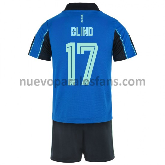 Camiseta de Fútbol AFC Ajax Daley Blind 17 Niño Exterior 2021-2022 Manga Corta