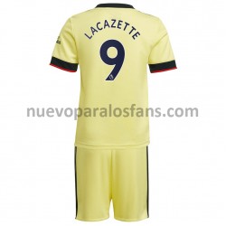 Camiseta de Fútbol Arsenal Alexandre Lacazette 9 Niño Exterior 2021-2022 Manga Corta