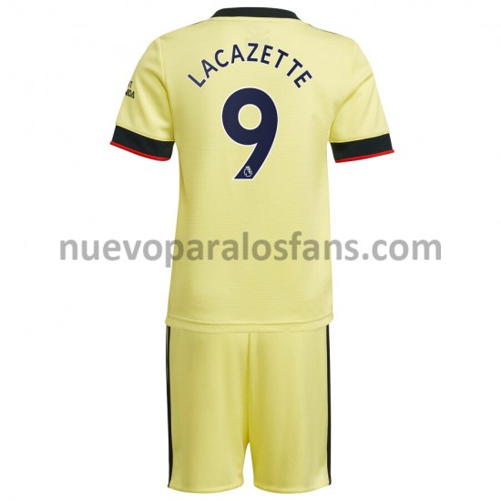 Camiseta de Fútbol Arsenal Alexandre Lacazette 9 Niño Exterior 2021-2022 Manga Corta