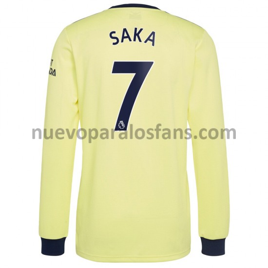 Camiseta de Fútbol Arsenal Bukayo Saka 7 Exterior 2021-2022 Manga Larga