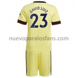 Camiseta de Fútbol Arsenal David Luiz 23 Niño Exterior 2021-2022 Manga Corta