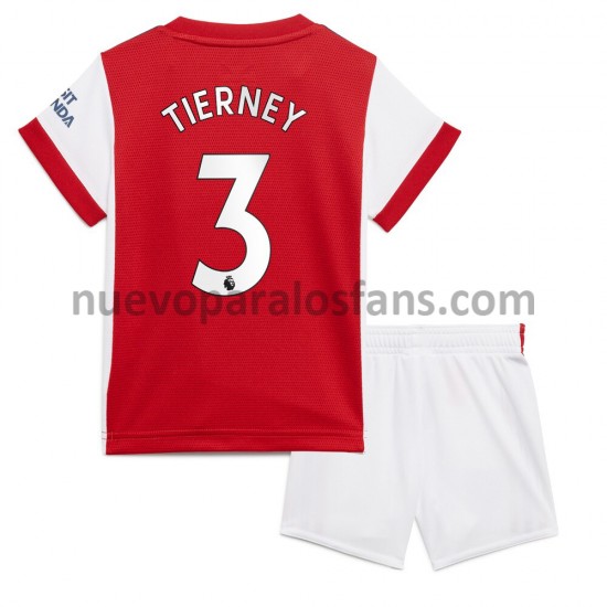 Camiseta de Fútbol Arsenal Kieran Tierney 3 Niño Casa 2021-2022 Manga Corta
