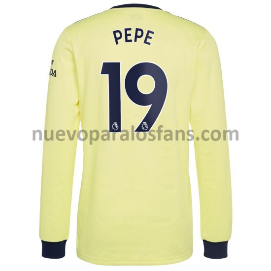 Camiseta de Fútbol Arsenal Nicolas Pepe 19 Exterior 2021-2022 Manga Larga