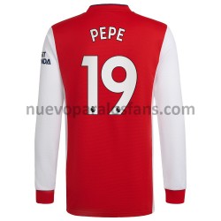 Camiseta de Fútbol Arsenal Nicolas Pepe 19 Casa 2021-2022 Manga Larga