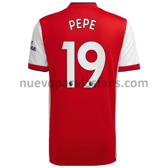Camiseta de Fútbol Arsenal Nicolas Pepe 19 Casa 2021-2022 Manga Corta