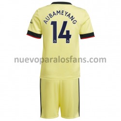 Camiseta de Fútbol Arsenal Pierre-Emerick Aubameyang 14 Niño Exterior 2021-2022 Manga Corta