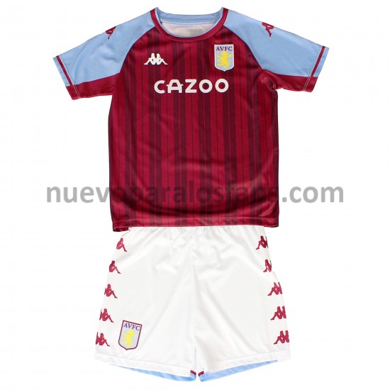 Camiseta de Fútbol Aston Villa Niño Casa 2021-2022 Manga Corta