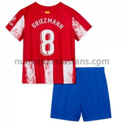 Camiseta de Fútbol Atlético Madrid Antoine Griezmann 8 Niño Casa 2021-2022 Manga Corta