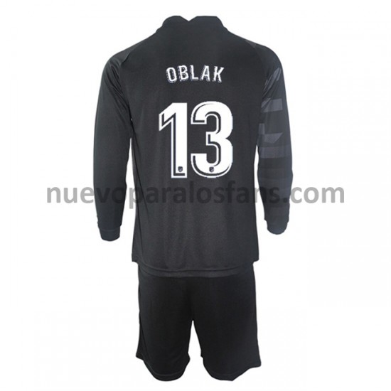 Camiseta de Fútbol Atlético Madrid Portero Jan Oblak 13 Niño Exterior 2021-2022 Manga Larga
