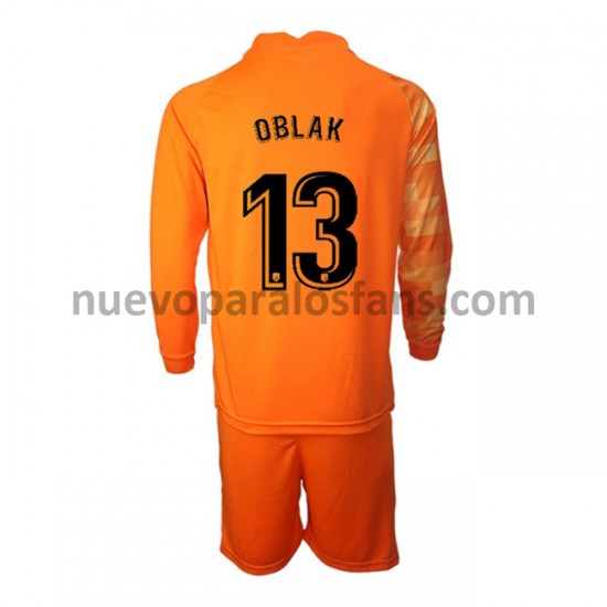 Camiseta de Fútbol Atlético Madrid Portero Jan Oblak 13 Niño Casa 2021-2022 Manga Larga