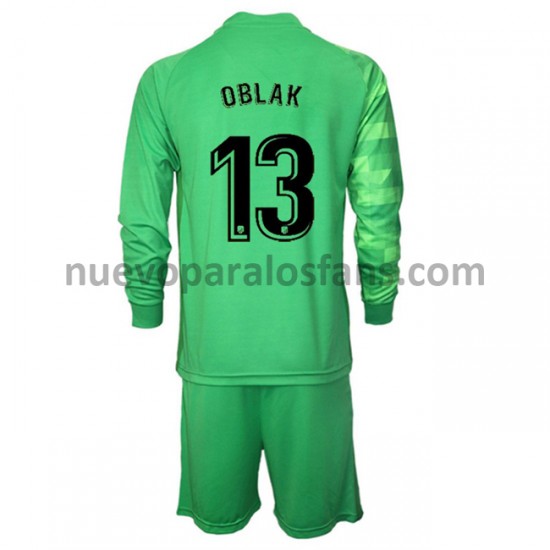 Camiseta de Fútbol Atlético Madrid Portero Jan Oblak 13 Niño Tercera 2021-2022 Manga Larga