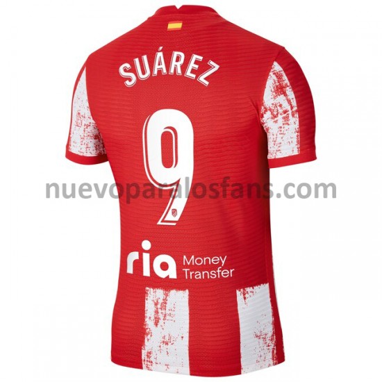 Camiseta de Fútbol Atlético Madrid Luis Suárez 9 Casa 2021-2022 Manga Corta