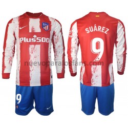 Camiseta de Fútbol Atlético Madrid Suarez 9 Niño Casa 2021-2022 Manga Larga