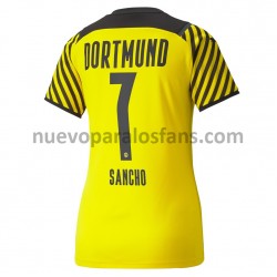Camiseta de Fútbol Borussia Dortmund Jadon Sancho 7 Mujer Casa 2021-2022 Manga Corta