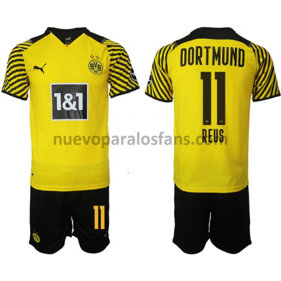 Camiseta de Fútbol Borussia Dortmund Marco Reus 11 Niño Casa 2021-2022 Manga Corta