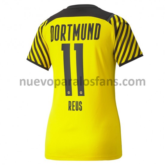 Camiseta de Fútbol Borussia Dortmund Marco Reus 11 Mujer Casa 2021-2022 Manga Corta