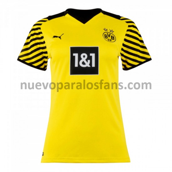 Camiseta de Fútbol Borussia Dortmund Mujer Casa 2021-2022 Manga Corta