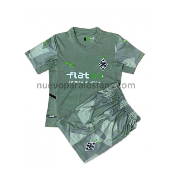 Camiseta de Fútbol Borussia Mönchengladbach Niño Exterior 2021-2022 Manga Corta