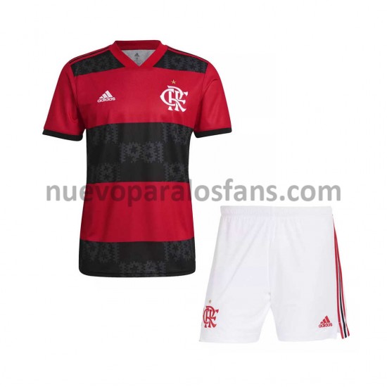 Camiseta de Fútbol CR Flamengo Niño Casa 2021-2022 Manga Corta