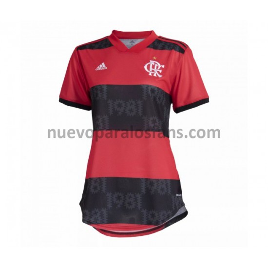 Camiseta de Fútbol CR Flamengo Mujer Casa 2021-2022 Manga Corta