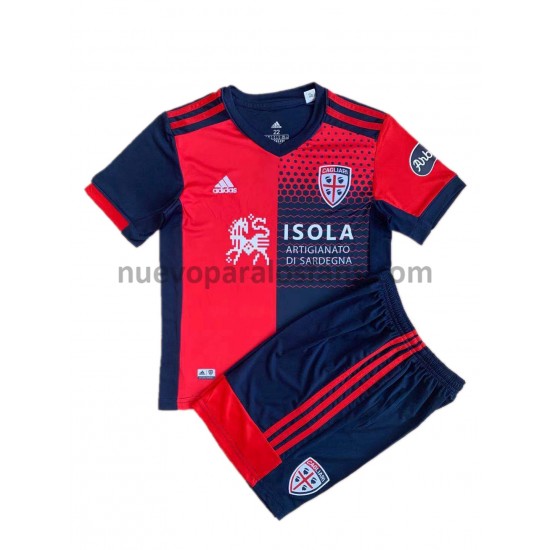 Camiseta de Fútbol Cagliari Niño Casa 2021-2022 Manga Corta