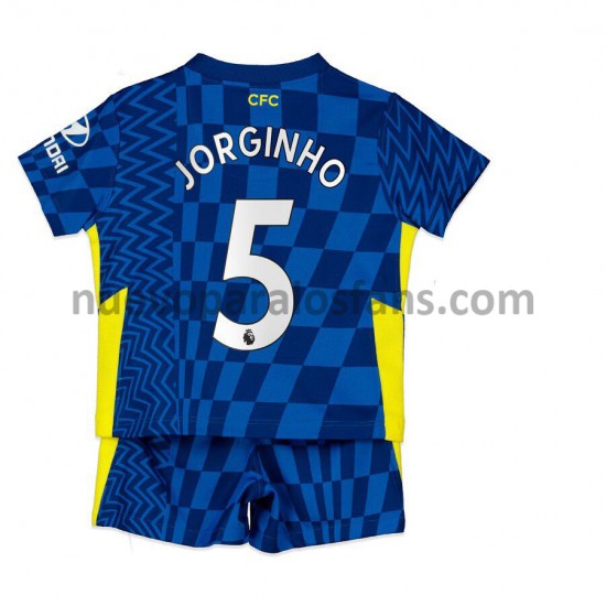 Camiseta de Fútbol Chelsea Jorginho 5 Niño Casa 2021-2022 Manga Corta