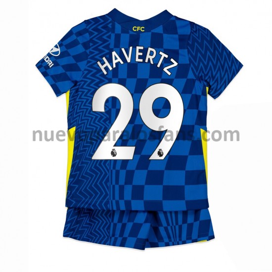 Camiseta de Fútbol Chelsea Kai Havertz 29 Niño Casa 2021-2022 Manga Corta