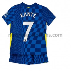 Camiseta de Fútbol Chelsea Kante 7 Niño Casa 2021-2022 Manga Corta