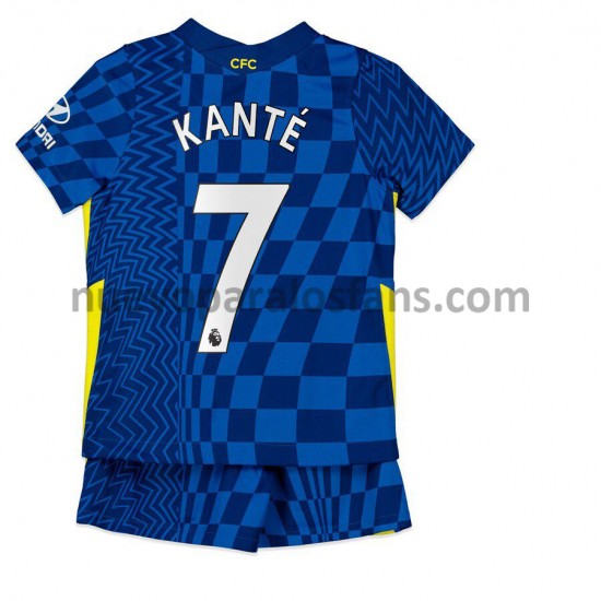 Camiseta de Fútbol Chelsea Kante 7 Niño Casa 2021-2022 Manga Corta