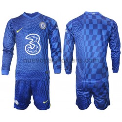 Camiseta de Fútbol Chelsea Niño Casa 2021-2022 Manga Larga