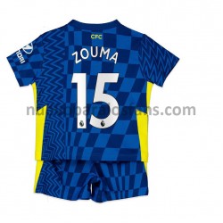 Camiseta de Fútbol Chelsea Kurt Zouma 15 Niño Casa 2021-2022 Manga Corta