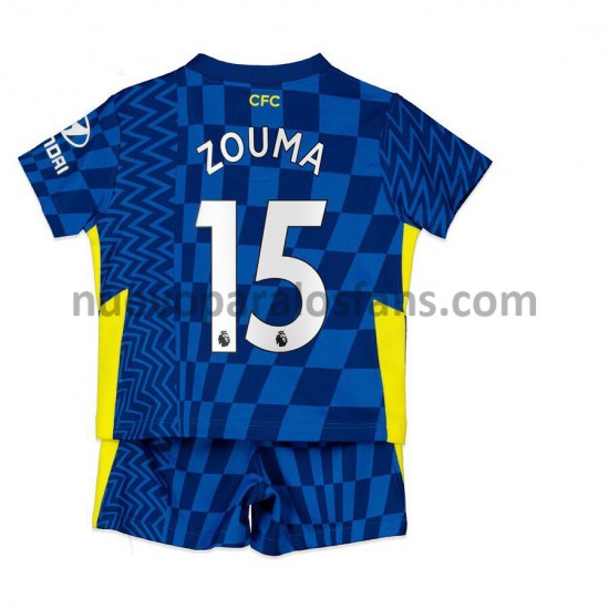 Camiseta de Fútbol Chelsea Kurt Zouma 15 Niño Casa 2021-2022 Manga Corta