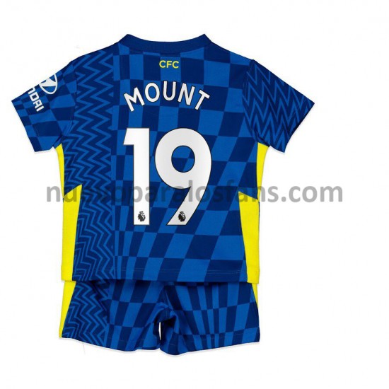 Camiseta de Fútbol Chelsea Mason Mount 19 Niño Casa 2021-2022 Manga Corta