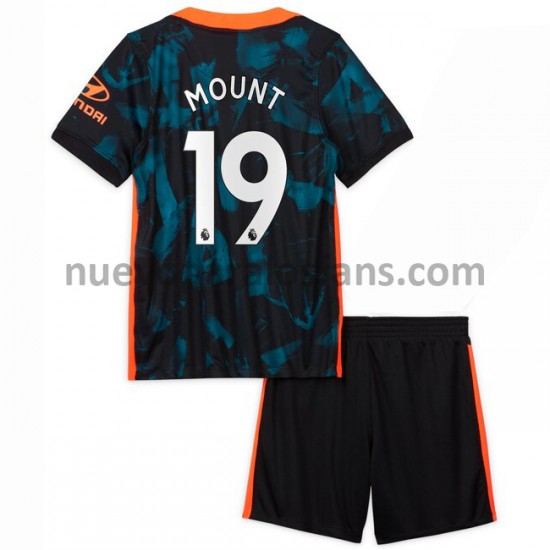 Camiseta de Fútbol Chelsea Mason Mount 19 Niño Tercera 2021-2022 Manga Corta