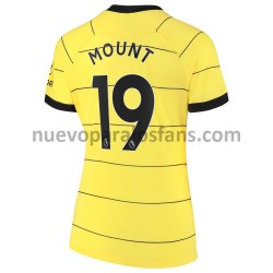 Camiseta de Fútbol Chelsea Mason Mount 19 Mujer Exterior 2021-2022 Manga Corta