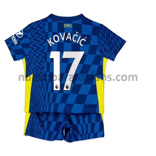 Camiseta de Fútbol Chelsea Mateo Kovacic 17 Niño Casa 2021-2022 Manga Corta
