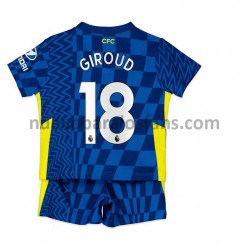 Camiseta de Fútbol Chelsea Olivier Giroud 18 Niño Casa 2021-2022 Manga Corta