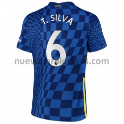Camiseta de Fútbol Chelsea T. Silva 6 Casa 2021-2022 Manga Corta