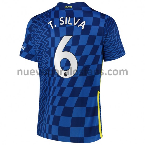 Camiseta de Fútbol Chelsea T. Silva 6 Casa 2021-2022 Manga Corta