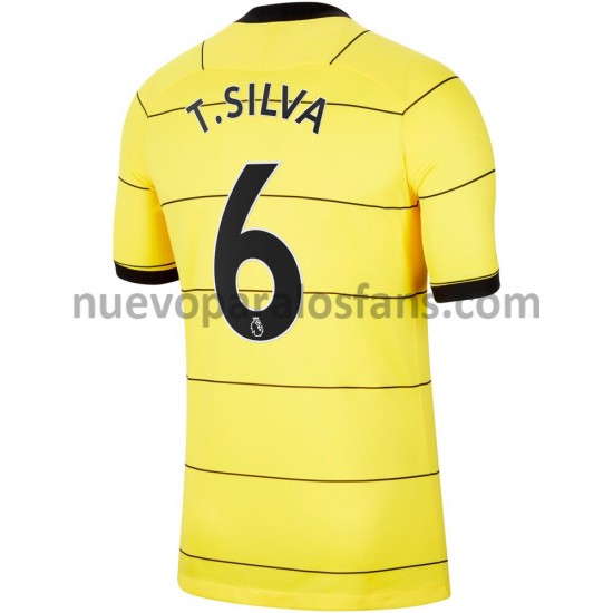 Camiseta de Fútbol Chelsea Thiago Silva 6 Exterior 2021-2022 Manga Corta