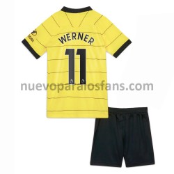 Camiseta de Fútbol Chelsea Timo Werner 11 Niño Exterior 2021-2022 Manga Corta