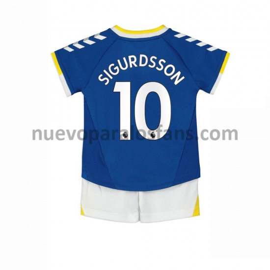 Camiseta de Fútbol Everton Gylfi Sigurosson 10 Niño Casa 2021-2022 Manga Corta
