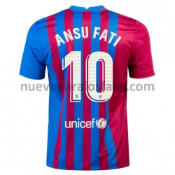Camiseta de Fútbol FC Barcelona Ansu Fati 10 Casa 2021-2022 Manga Corta