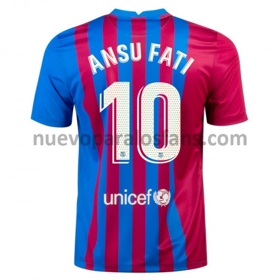 Camiseta de Fútbol FC Barcelona Ansu Fati 10 Casa 2021-2022 Manga Corta