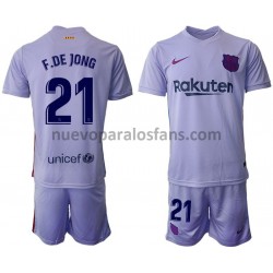 Camiseta de Fútbol FC Barcelona Frenkie de Jong 21 Niño Exterior 2021-2022 Manga Corta